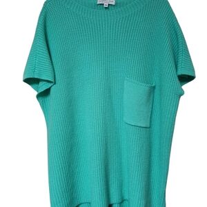 Chic Soul Turquoise Knit Sweater with Pocket